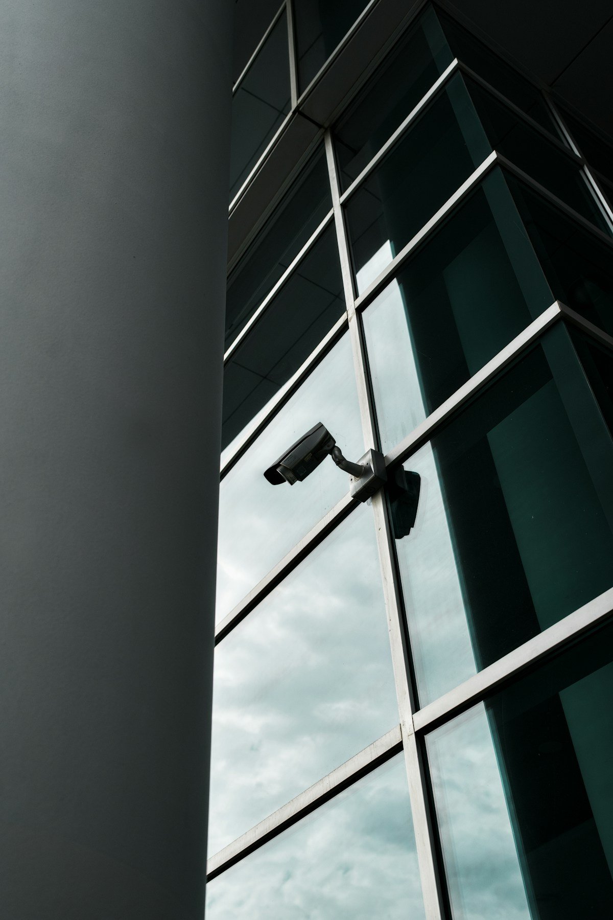 Security camera on a modern commercial building